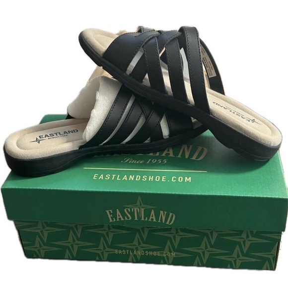 Shoes - Black Flat Sandals Size 9
